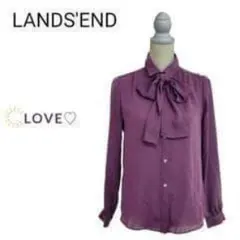 LANDS'END ブラウス 長袖 シンプル おしゃれ ボタン付 k1