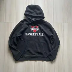 00s- NIKE フーディ 黒フェード センタースウォッシュ L 雰囲気◎