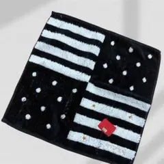 FURLA フルラ タオル ハンカチ ドット柄 ボーダー柄 ロゴ 黒 白 星のサムネイル