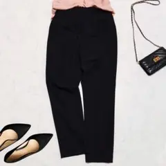 エージーバイアクアガール テーパードパンツ ブラック ウエストゴム きれいめ