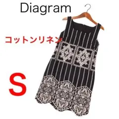 H422◾️ダイアグラム　グレースコンチネンタル　コットンリネンワンピース