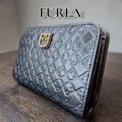 【美品】FURLA フルラ 二つ折り財布 ベルヴェデーレ ブラック レザーのサムネイル