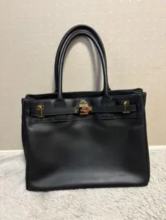 M.U.L. ブラックレザートートバッグ