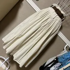 レトロ古着 ハイウエスト フレアスカート ヴィンテージ 古着 アイボリー