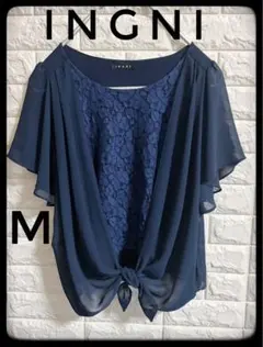 ✴︎INGNI ✴︎ネイビー 半袖ブラウス M✴︎
