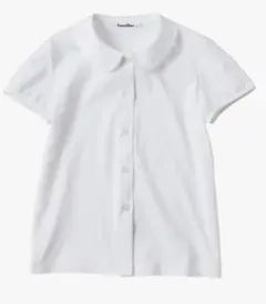 ファミリア　お受験　ブラウス　ホワイト 襟付き 120 クリーニング美品　リボン