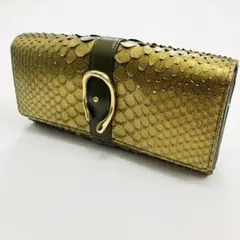 【未使用品　パイソン革】　IBIZA 長財布　ラウンジジップ　ゴールド　金具のサムネイル