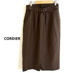 CORDIER ウール スカート ブラウン L タイト コクーンのサムネイル