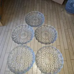アンティーク　ガラス皿　5個セット