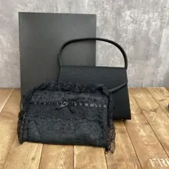 【極美品】フォーマルバッグ & レースポーチ 2点セット ブラック 冠婚葬祭 葬