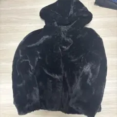 ザラベーシック　ブラック　フェイクファージャケット フード