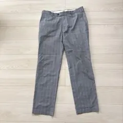 UNIQLO ユニクロ　スリムフィットスラックス　グレー　グレンチェック　W85