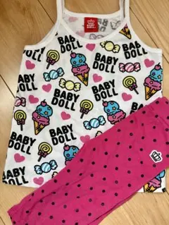 【110㌢】BABY DOLL 上下セット　キャミソール/ドットパンツ