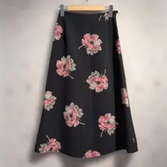 80s-90s cacharel フラワープリント フレアスカート 36のサムネイル