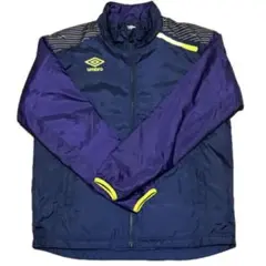 極美品　アンブロ　中綿　ジャケット　ブルゾン　ネイビー×パープル