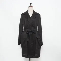 MaxMara リネンシアートレンチコート 裏地なし 羽織 黒 F*HD1248