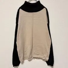 オープンショルダー ニット 薄手 グレー 黒 L 綿 シエナアンドセージ