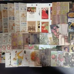 d@アンティーク素材お裾分セット　アソートシール　ジャンクジャーナル素材　60枚