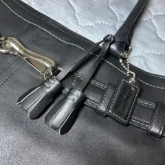 レア！グリーンステッチ COACH コーチ レザー キャリオールトート A4 黒