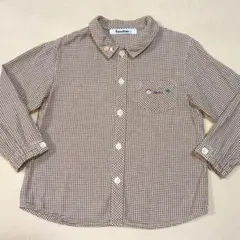 ファミリア ファミちゃん 千鳥格子柄 長袖 シャツ 100cm チェック柄