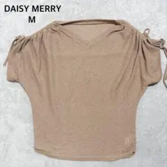 DAISY MERRY 半袖サマーニット 肩リボン ベージュ ドルマン M 春夏のサムネイル