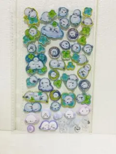 おすそ分けシール　シマエナガ　キャンディグリッターステッカー　A6リフィル