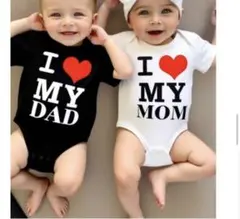 I LOVE MY DAD & MOM ロンパースセット　２枚セット