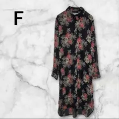 BROWNY☆レディースロングシャツ F 花柄 シアー素材のサムネイル