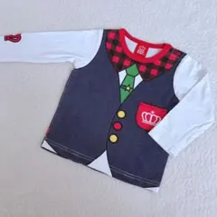 BABYDOLL ベスト風長袖Tシャツ 長袖カットソー 80