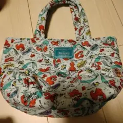 ディズニープリンセス　アリエル　ランチバッグ　トートバッグ　ミニトートキルト生地