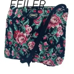 美品✨フェイラー ショルダーバッグ サコッシュ 斜めがけ可 シュニール織 花柄