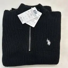 U.S. POLO ASSN. ブラック ジップアップセーター M