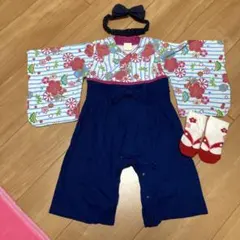 女の子　袴ロンパース　80 ひな祭り　初節句　お正月