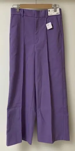 GU　ウラキモウ　カラーストレートパンツ　L　パープル　新品タグ付き