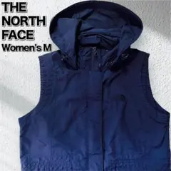 ノースフェイス ナイロンベスト フード付 ネイビー レディースM 韓国限定 紺