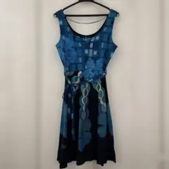 Desigual ノースリーブ ワンピース ブルー系 花柄のサムネイル