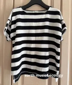 earth music&ecology 半袖トップス　Tシャツ　ボーダー　白黒