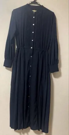 バンドカラー サイド プリーツ ワンピース　ships シップス