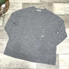 【新品】　UNIQLO ユニクロ　グレー 長袖ニットセーター Sサイズ