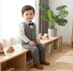 男の子 110㎝ フォーマルスーツ 4点セット グレー 入園式　結婚式　七五三