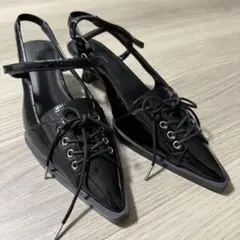 【ほぼ未使用】完売品 MOUSSY レースアップ サンダル ミュール M 23㎝のサムネイル