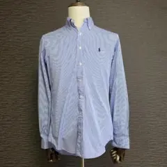 【超美品・現行】ラルフローレン ストライプシャツ ブルー クラシックフィット S