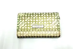 26S1-168 COACH コーチ 二つ折り財布 PVC ホワイト×ブラウン