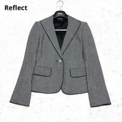 【極美品✨】Reflect ツイード テーラード ジャケット 黒 白 9号