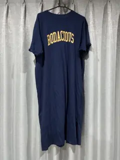 BODACIOUS ロゴ 半袖 ロングワンピース ネイビー　3L