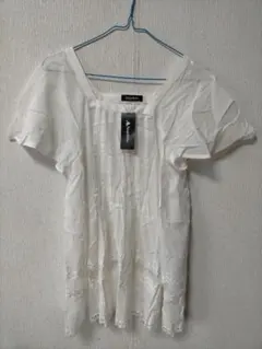 ①Angeliebe エンジェリーベ　オフホワイト 半袖チュニック 9号