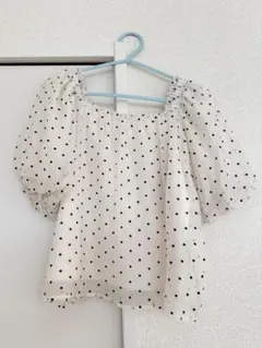 ＧＲＬ-グレイル- ドット柄シアーバルーンスリーブブラウス