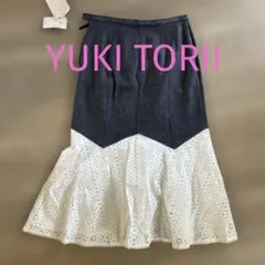 TORII YUKI 未使用　 デニム&レースロングスカート サイズ11のサムネイル