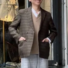 BEAMS PLUS メッシュチェック ダブルブレステッドジャケット