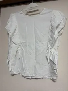 ローリーズファーム　袖フリルブラウス　オフホワイト